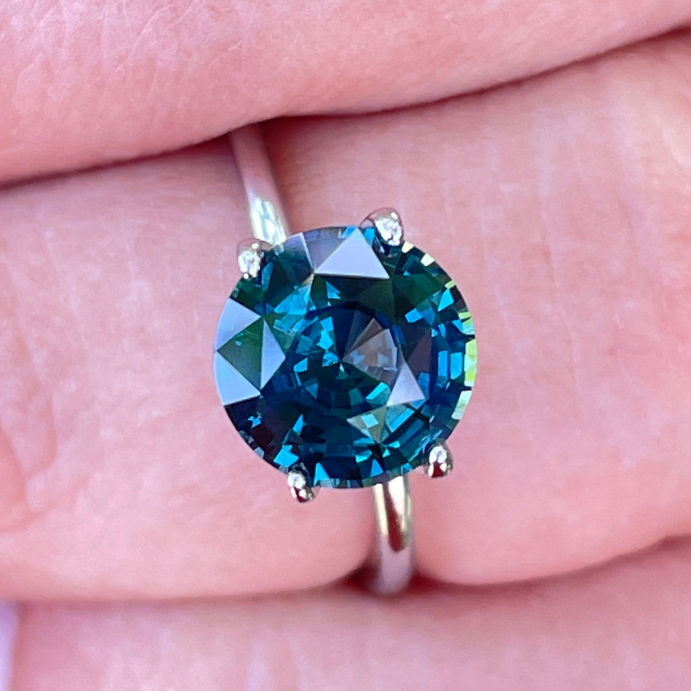 Natural Fine Teal Sapphire For Bespoke Engagement Ring