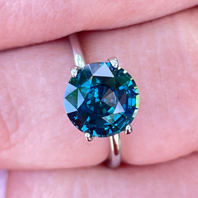 Natural Fine Teal Sapphire For Bespoke Engagement Ring