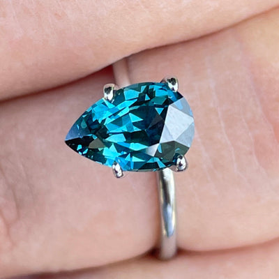Unheated Teal Sapphire for Bespoke engagement ring for competitive price