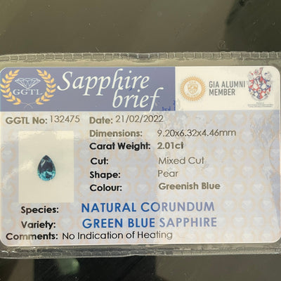 Unheated Teal Sapphire for Bespoke engagement ring for competitive price