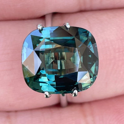 Teal Sapphire 10 Ct For Bespoke Engagement Ring