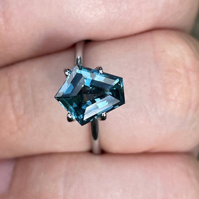 Natural Fine Teal Sapphire For Bespoke Engagement Ring