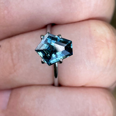 Natural Fine Teal Sapphire For Bespoke Engagement Ring