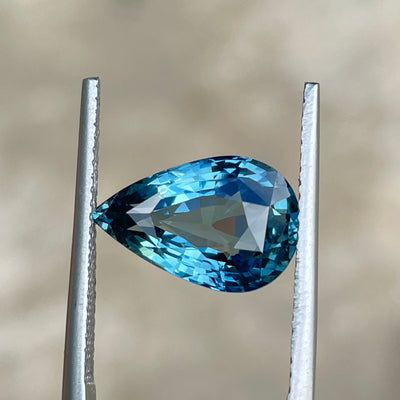 Fine Teal Sapphire For Bespoke Engagement Ring Pear 