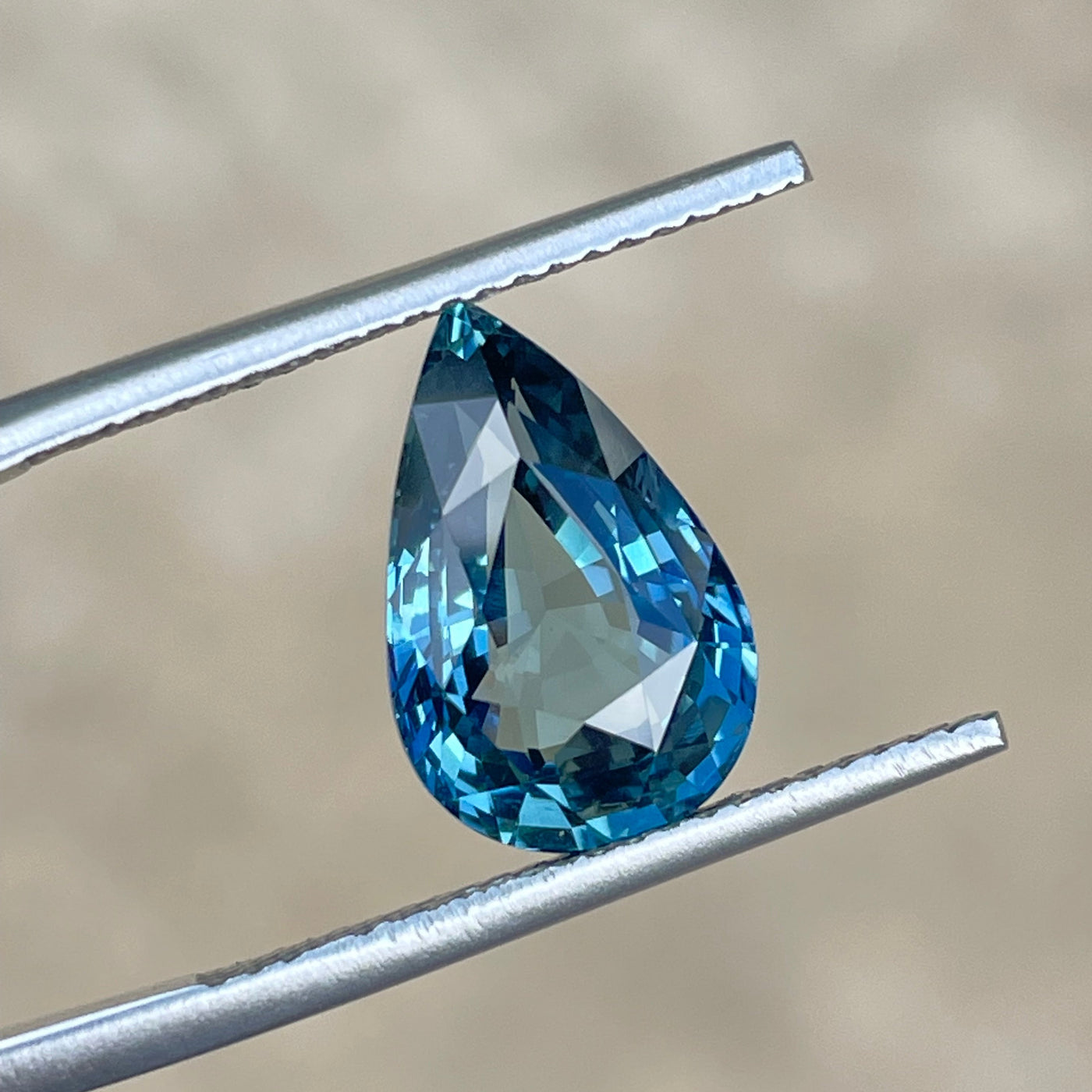 Fine Teal Sapphire For Bespoke Engagement Ring Pear 
