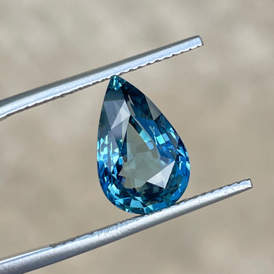 Fine Teal Sapphire For Bespoke Engagement Ring Pear 
