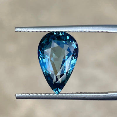 Fine Teal Sapphire For Bespoke Engagement Ring Pear 