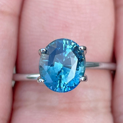 Greenish Blue Sapphire For Bespoke Engagement Ring 