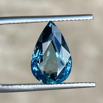 Fine Teal Sapphire For Bespoke Engagement Ring Pear 