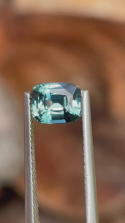 Natural Teal Sapphire Cushion Shapped For Bespoke Engagement Ring