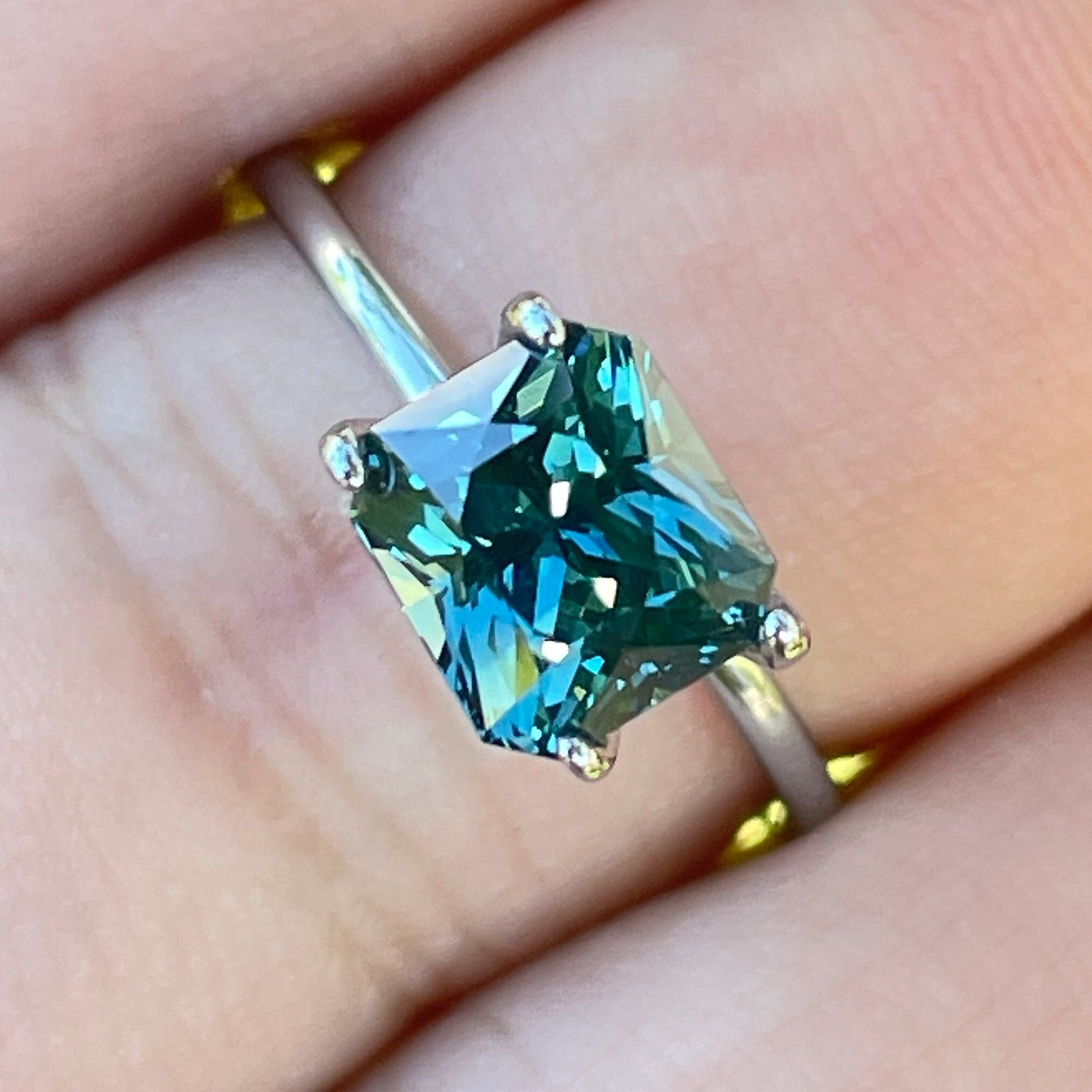 Teal Sapphire l 2.59 Ct l 7.2 x 6.4x 5.5mm l Cushion Mixed Cut l Unheated l Madagascar l Natural Sapphire l Sapphire Ring l Engagement Ring