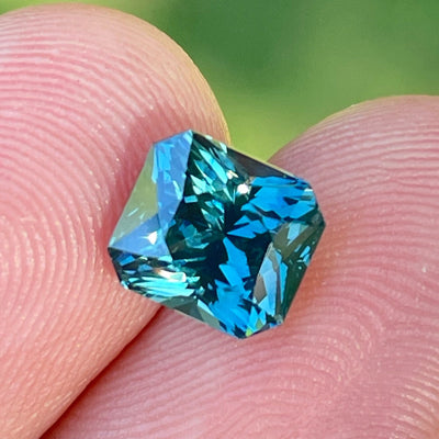 Teal Sapphire l 2.59 Ct l 7.2 x 6.4x 5.5mm l Cushion Mixed Cut l Unheated l Madagascar l Natural Sapphire l Sapphire Ring l Engagement Ring