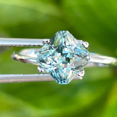 Teal Sapphire l 2.19 Ct l 6.6x 6.5x 4.9mm l Cushion l Unheated l Madagascar l Natural Sapphire l Sapphire Ring l Engagement Ring