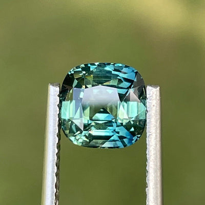 Teal Sapphire l 1.76 Ct l 6.5 x 6.3 x 4.3mm l Cushion l Madagascar l Bespoke Natural Sapphire For  Engagement Ring