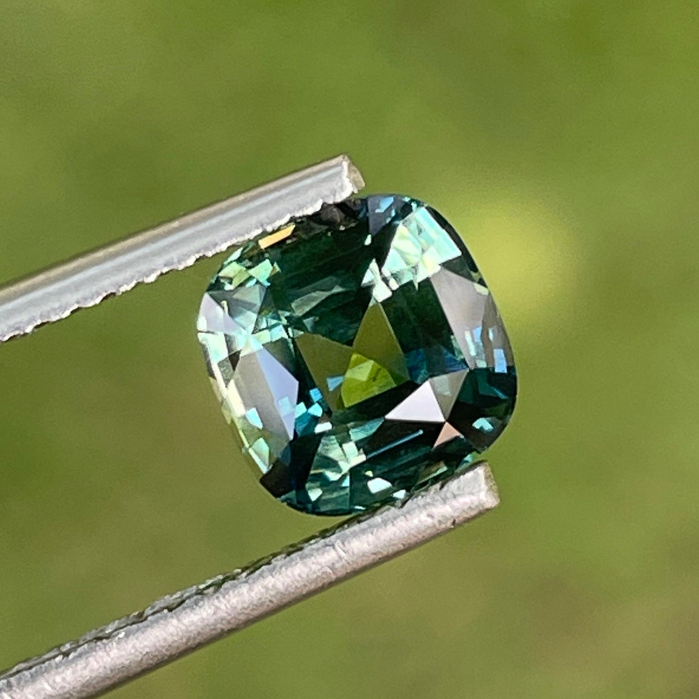 Teal Sapphire l 1.76 Ct l 6.5 x 6.3 x 4.3mm l Cushion l Madagascar l Bespoke Natural Sapphire For  Engagement Ring