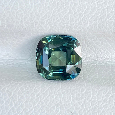 Teal Sapphire l 1.76 Ct l 6.5 x 6.3 x 4.3mm l Cushion l Madagascar l Bespoke Natural Sapphire For  Engagement Ring