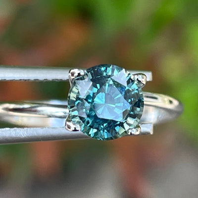 Teal Sapphire l 1.38 Ct l 6.3x4.4mm l Round Brilliant l Unheated l Madagascar l Bespoke Sapphire For Jewelry  l For Engagement Ring