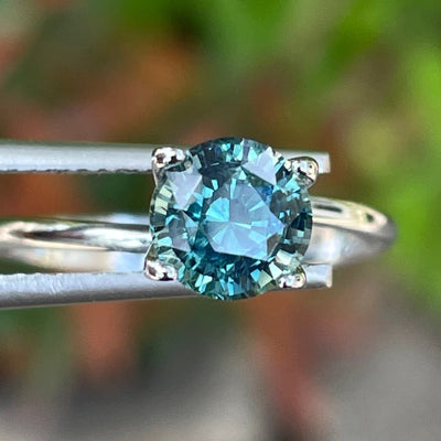 Teal Sapphire l 1.38 Ct l 6.3x4.4mm l Round Brilliant l Unheated l Madagascar l Bespoke Sapphire For Jewelry  l For Engagement Ring