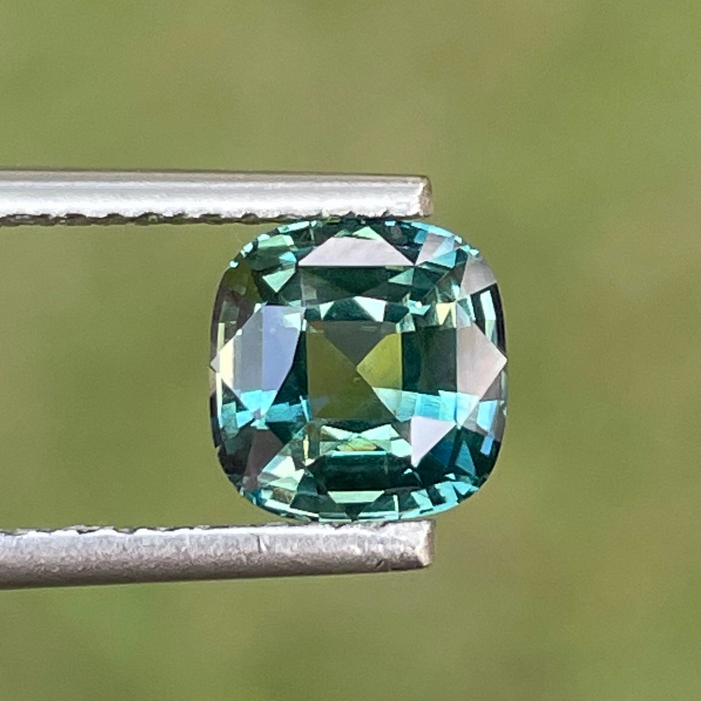 Teal Sapphire l 1.76 Ct l 6.5 x 6.3 x 4.3mm l Cushion l Madagascar l Bespoke Natural Sapphire For  Engagement Ring