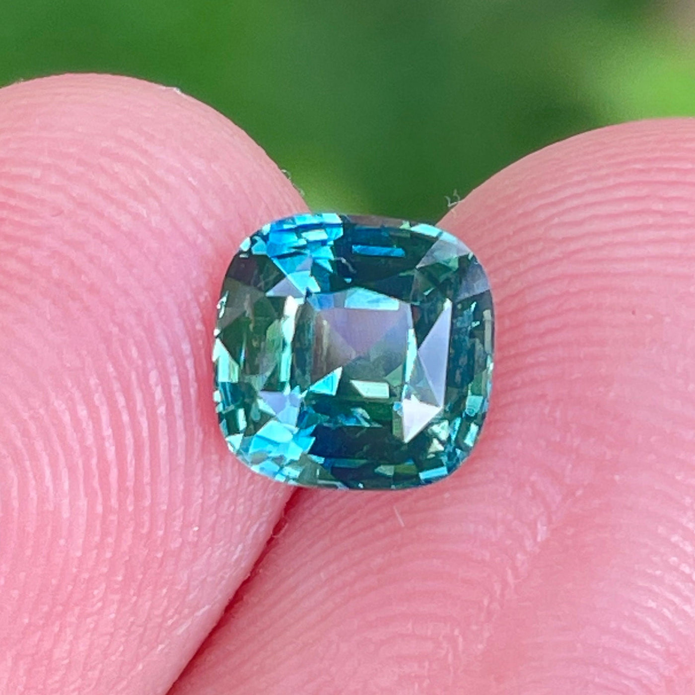 Teal Sapphire l 1.76 Ct l 6.5 x 6.3 x 4.3mm l Cushion l Madagascar l Bespoke Natural Sapphire For  Engagement Ring